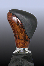 Gear change lever precious wood/black leather