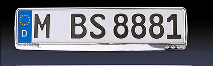 "Chrome-look" number plate holders